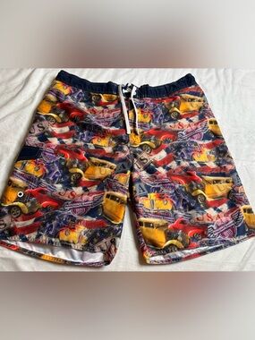 Bass Pro Shops Navy and White Swim Trunks with Logo
